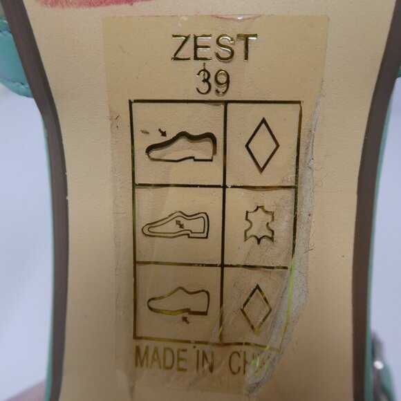 Chelsea Crew Zest Biege Green Retro Gatsby Pumps Heels Womens 39 US 8-8.5 - Picture 13 of 13